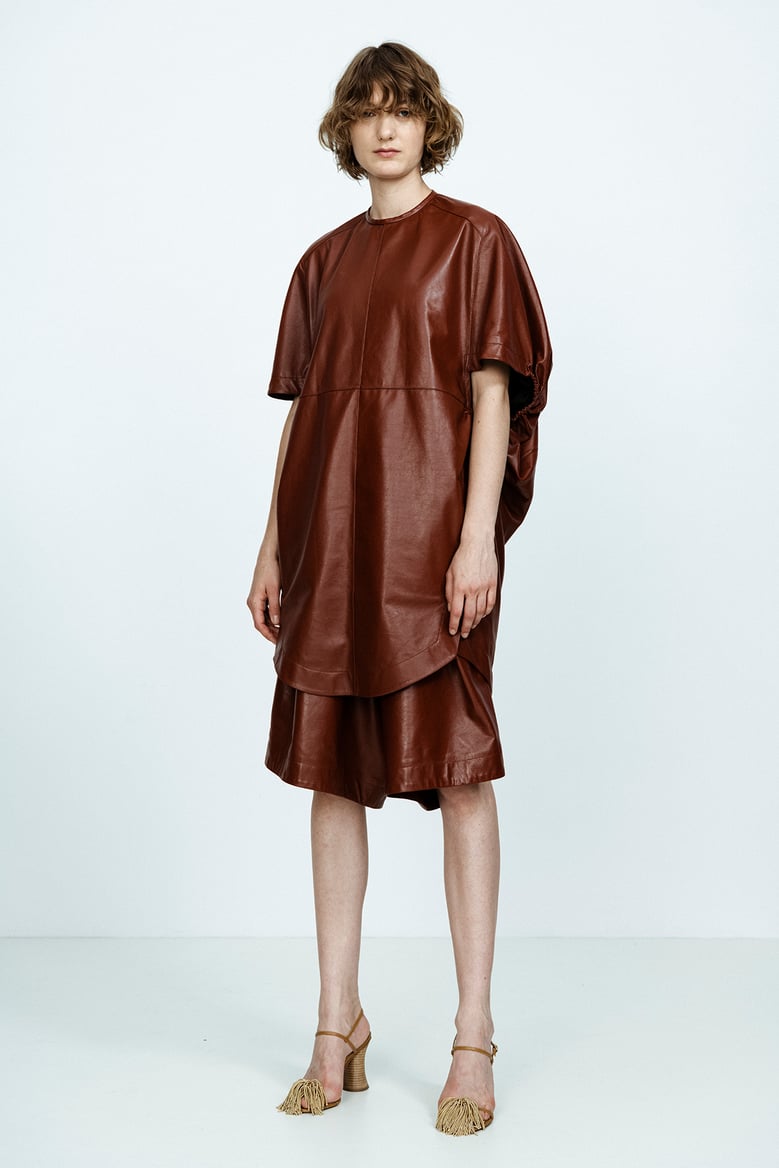 aurora dress brown Aurora Slinky And Mesh Split Maxi Dress