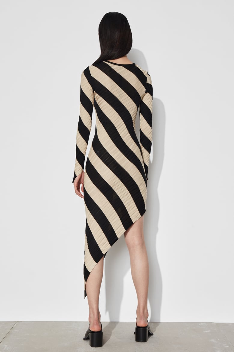 PETAR PETROV - Asymmetric striped ribbed stretch-knit tank